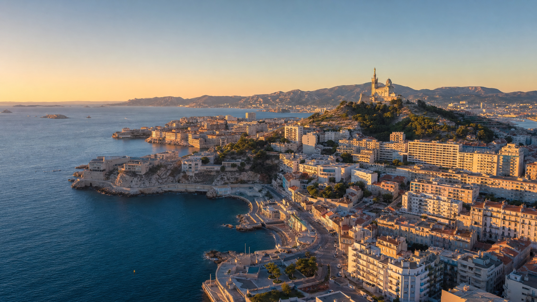 Vue aérienne de Marseille illustrant les tendances du marché immobilier en 2026 — Dehiba Immobilier